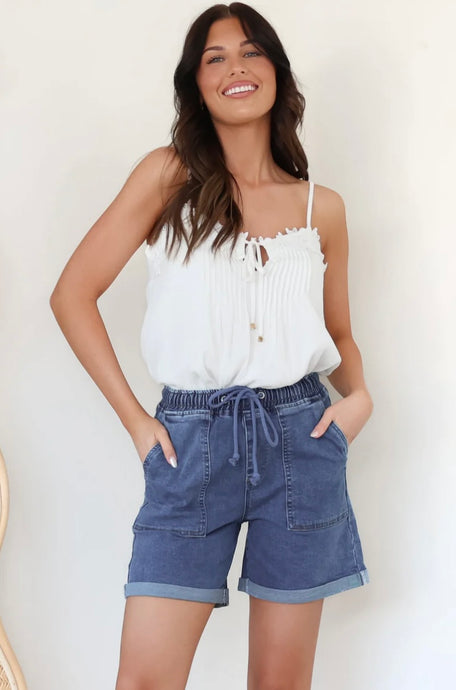 GIGI DARK DENIM SHORTS