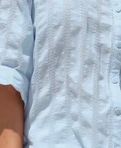 BEACH DAYS RELAXED COTTON SHIRT - BLUE