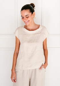 IVY LINEN TOP OATMEAL - SOUL SPARROW