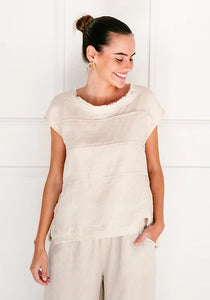 IVY LINEN TOP OATMEAL - SOUL SPARROW