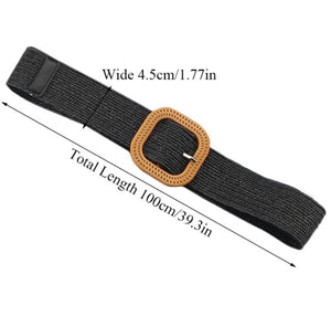 INKA BLACK WOVEN BRAIDED BELT WITH BUCKLE