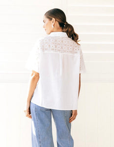 ALYSSA BRODERIE BLOUSE - WHITE