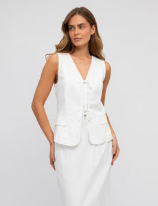 ELANOR WHITE TIE UP VEST