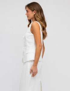 ELANOR WHITE TIE UP VEST