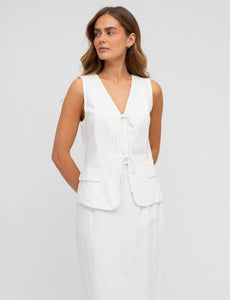 ELANOR WHITE TIE UP VEST