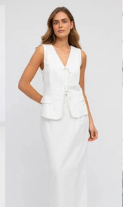 ELANOR WHITE TIE UP VEST