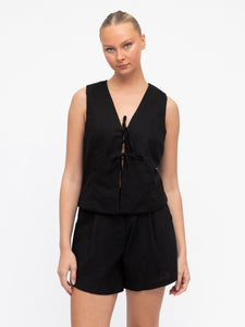 SOPHIE VEST & SHORTS SET - BLACK