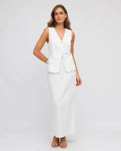 ELANOR WHITE TIE UP VEST