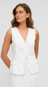 ELANOR WHITE TIE UP VEST