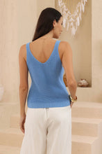Load image into Gallery viewer, FAITH KNIT TANK - BLUE