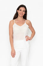 Load image into Gallery viewer, SARA COTTON CAMI SLIP TOP - WHITE