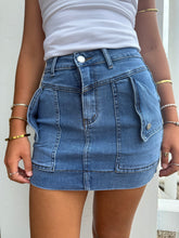 Load image into Gallery viewer, AVA STRETCH DENIM MINI SKIRT