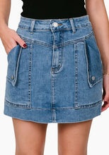 Load image into Gallery viewer, AVA STRETCH DENIM MINI SKIRT