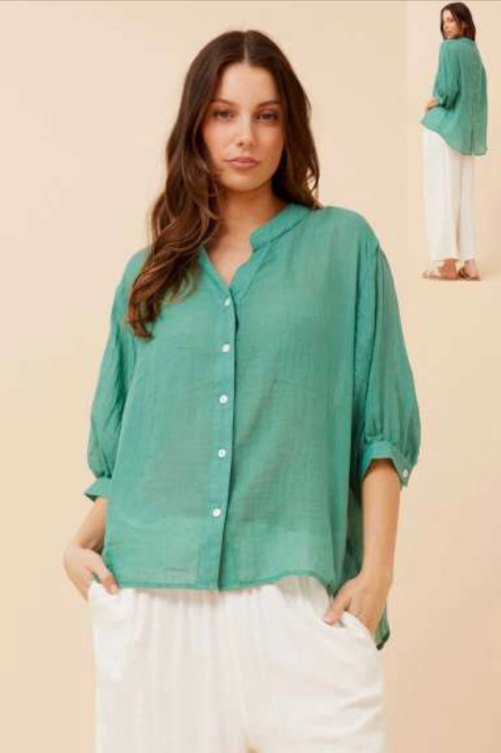CELINE BLOUSE - GUMLEAF