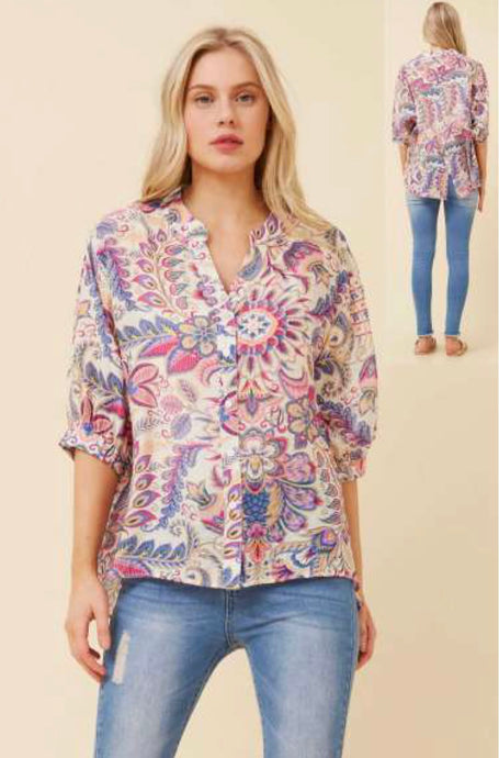 CELINE BLOUSE - FUCHSIA