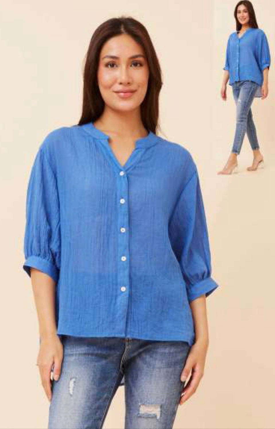 CELINE BLOUSE - ROYAL BLUE