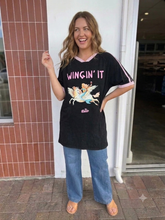 Load image into Gallery viewer, WINGIN IT OVERSIZED TEE - BLACK