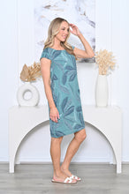 Load image into Gallery viewer, DESIRE LINEN DRESS - TEAL LEAF