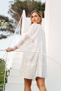 JAASE WHITE EMBROIDERED ADELA DRESS