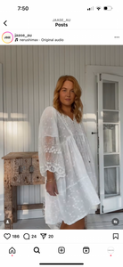 JAASE WHITE EMBROIDERED ADELA DRESS