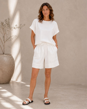 Load image into Gallery viewer, CHARLIE LINEN SHORTS - WHITE