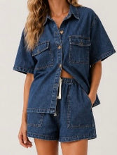Load image into Gallery viewer, LEE DENIM SHORTS &amp; TOP SET