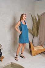 Load image into Gallery viewer, ARIA LINEN TANK DRESS - PEACOCK