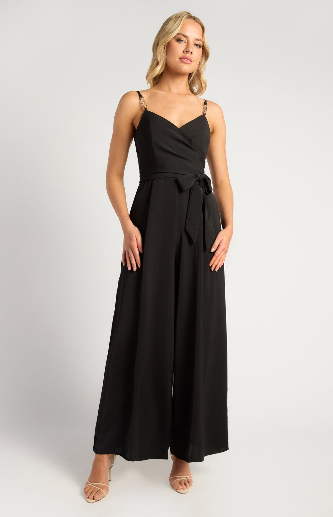 EBBI GOLD CHAIN JUMPSUIT - BLACK