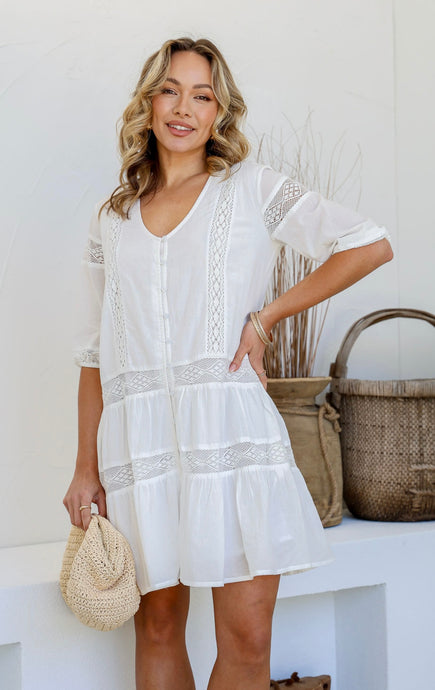 JOLIE LACE DRESS - WHITE