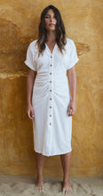 Load image into Gallery viewer, GIGI GATHERED DRESS - WHITE