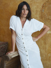 Load image into Gallery viewer, GIGI GATHERED DRESS - WHITE