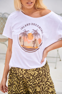 JAASE VINTAGE TEE - ISLAND DREAMING ~ WHITE