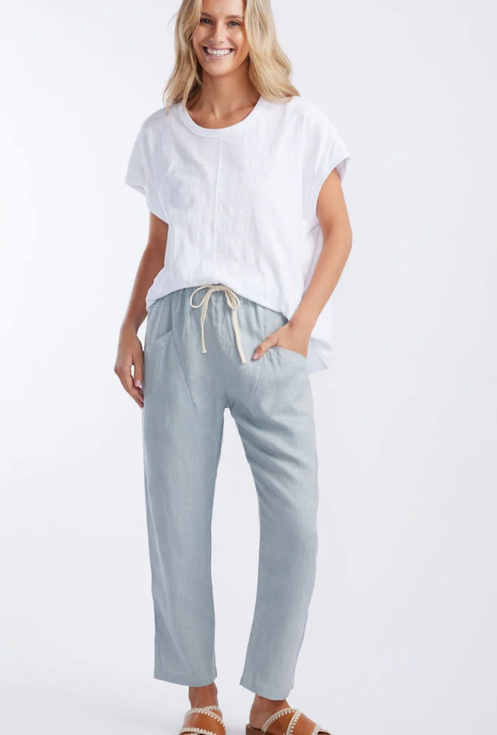 LITTLE LIES LUXE LINEN PANTS - DOVE