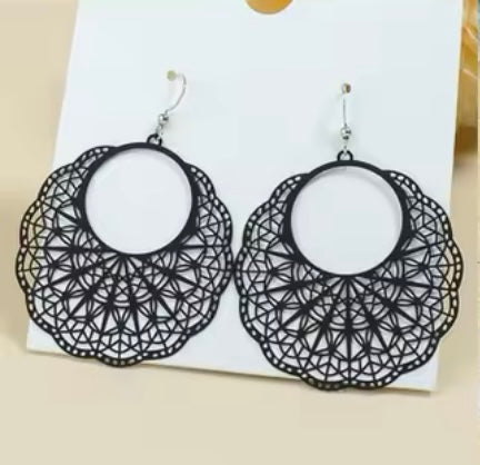 BLACK BOHO EARRINGS