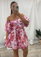 Load image into Gallery viewer, SUNSET FLORAL DRESS - PINK