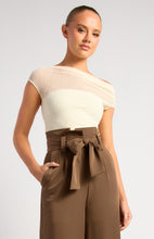 Load image into Gallery viewer, ASYMMETRIC SHEER MESH TOP - CREAM