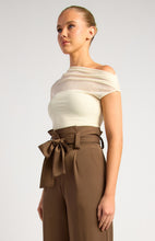 Load image into Gallery viewer, ASYMMETRIC SHEER MESH TOP - CREAM
