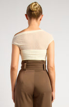 Load image into Gallery viewer, ASYMMETRIC SHEER MESH TOP - CREAM