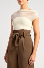 Load image into Gallery viewer, ASYMMETRIC SHEER MESH TOP - CREAM