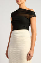Load image into Gallery viewer, ASYMMETRIC SHEER MESH TOP - BLACK