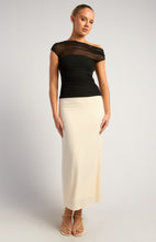 Load image into Gallery viewer, ASYMMETRIC SHEER MESH TOP - BLACK