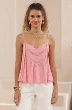 Load image into Gallery viewer, MEADOW PINK LACE CAMI TOP