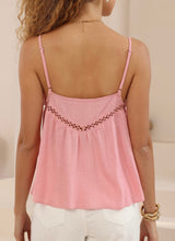 Load image into Gallery viewer, MEADOW PINK LACE CAMI TOP