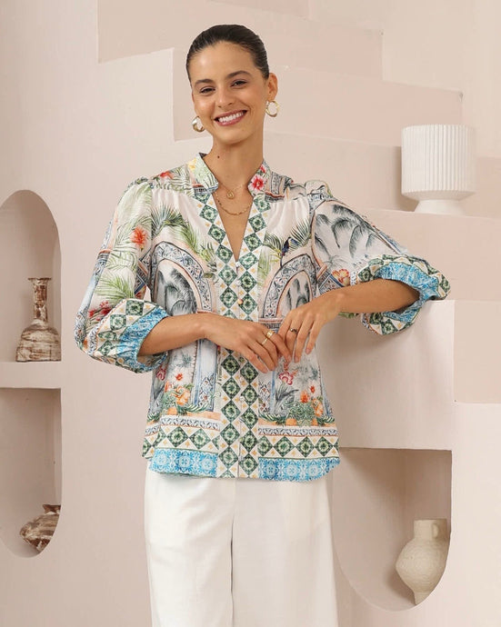 CLEO BLOUSE - IRIS MAXI