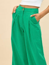 Load image into Gallery viewer, JASMINE WIDE LEG GREEN LINEN PANTS
