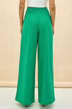 Load image into Gallery viewer, JASMINE WIDE LEG GREEN LINEN PANTS