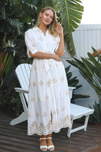 Load image into Gallery viewer, AYLAH COTTON EMBROIDERED MAXI DRESS
