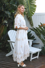 Load image into Gallery viewer, AYLAH COTTON EMBROIDERED MAXI DRESS