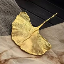 Load image into Gallery viewer, GOLD FAN LEAF EARRINGS