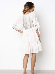 CHELSEY WHITE LACE BOHO DRESS - INDIKAH